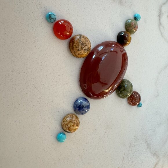 Cabochon Lot with Carnelian, Turquoise, Tigers Eye, Jasper, Onyx - Picture 9 of 15